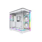 君主 MONTECH KING 95 PRO 白 全景玻璃透側機殼 (ATX/Type-C/內建風扇側2下3後1/曲面玻璃/ARGB燈條/雙倉設計/雙前面板(玻璃+鐵網)/顯卡420mm/塔散175mm)